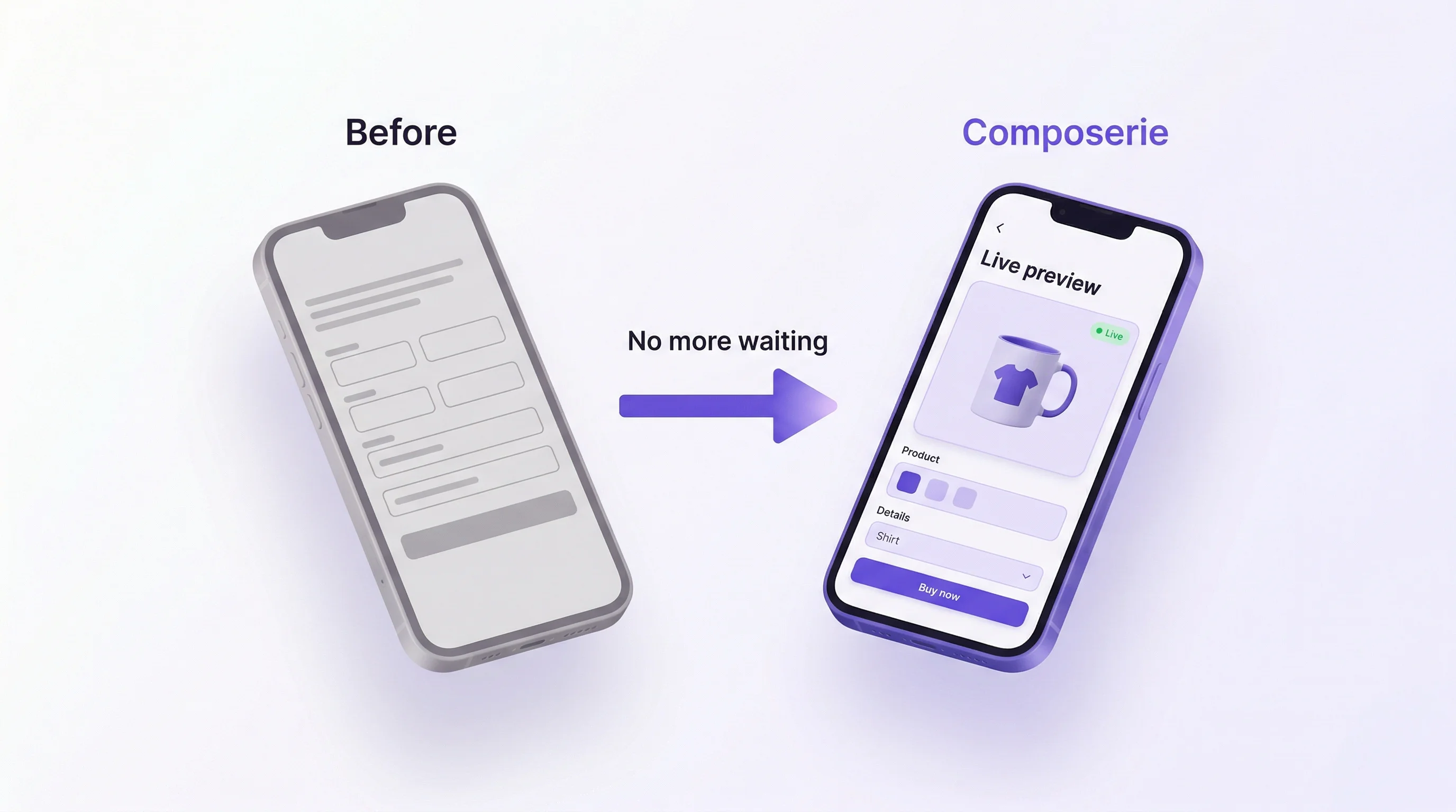 Real-time product preview in Composerie live customizer